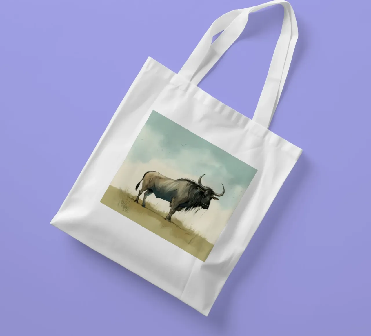 Minimal Wildebeest 1 borsa in juta da Minimal Animal Art