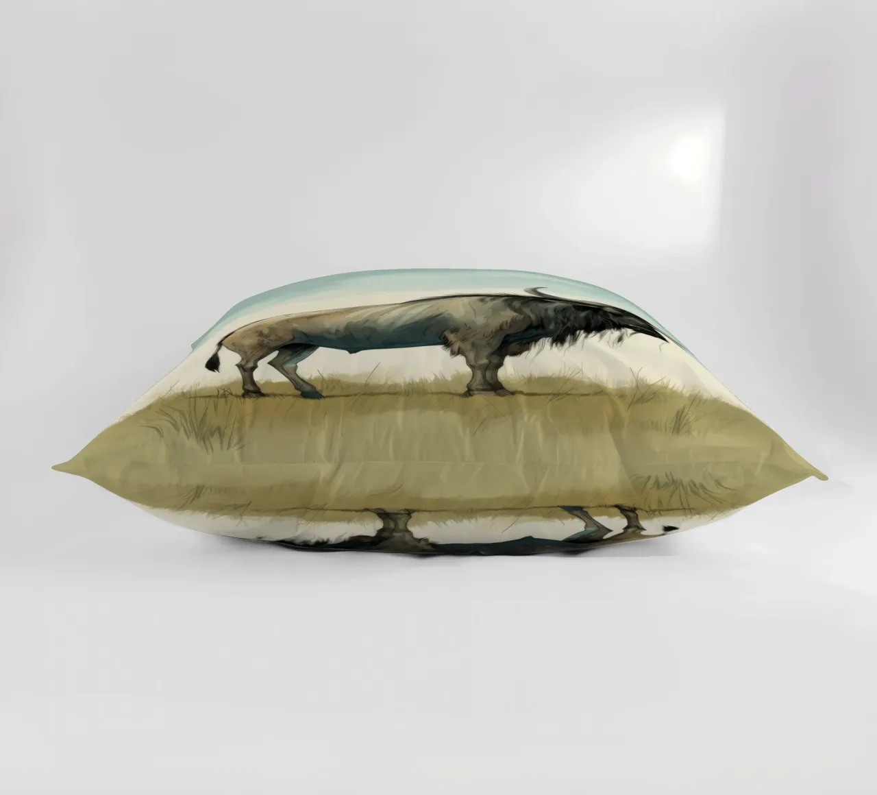 Minimal Wildebeest 1 cuscino da Minimal Animal Art