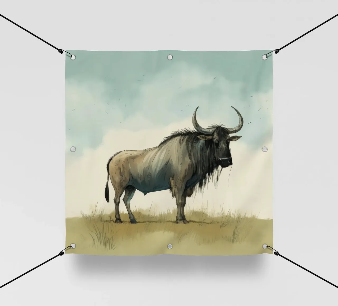 Minimal Wildebeest 1 telo in pvc da Minimal Animal Art