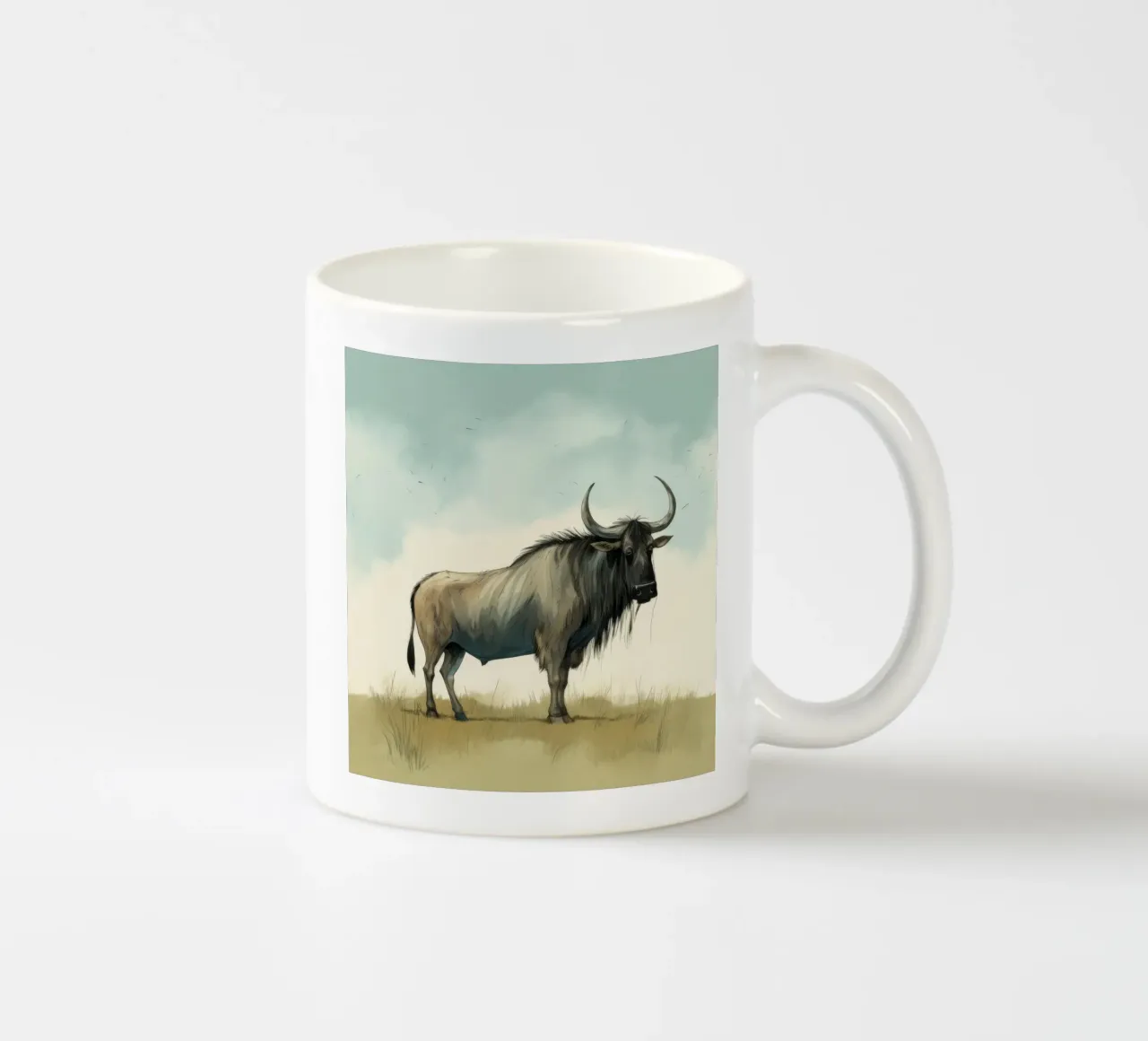 Gnou minimal 1 mug en céramique de Minimal Animal Art
