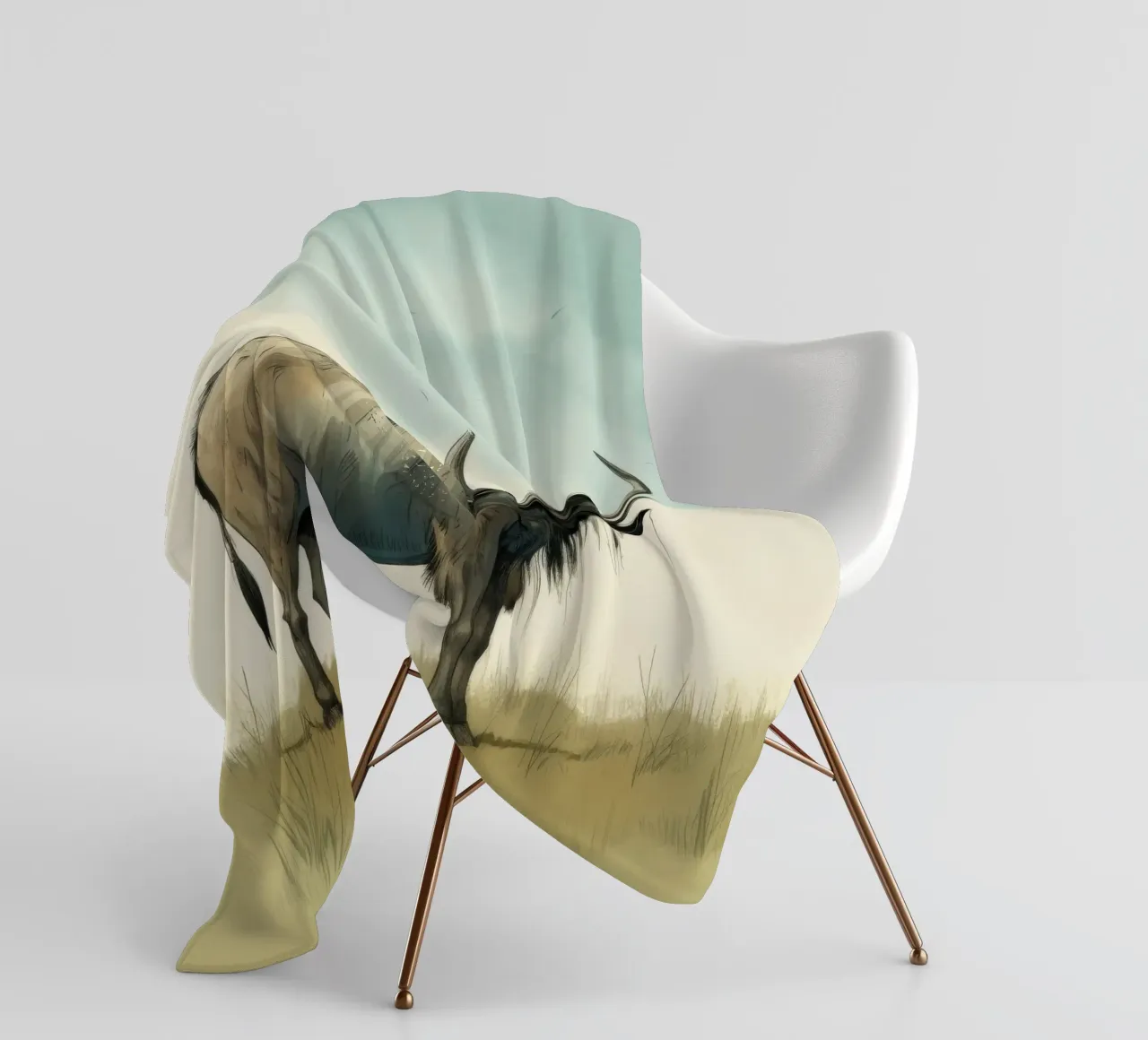 Gnu minimo coperta in pile da Minimal Animal Art