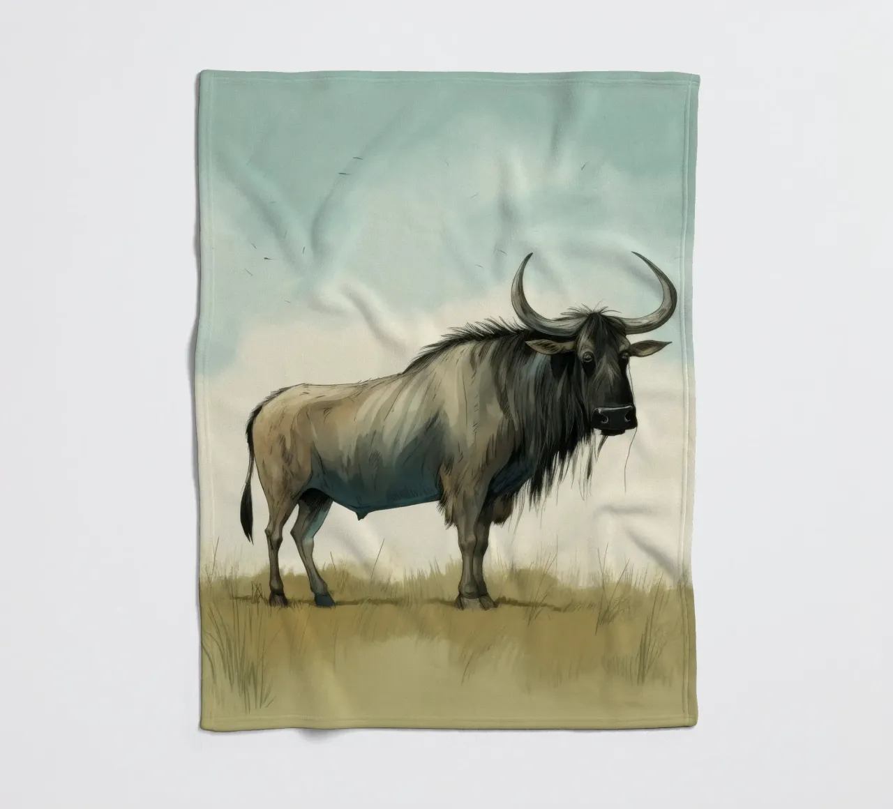 Ñu mínimo 1 manta de franela de Minimal Animal Art