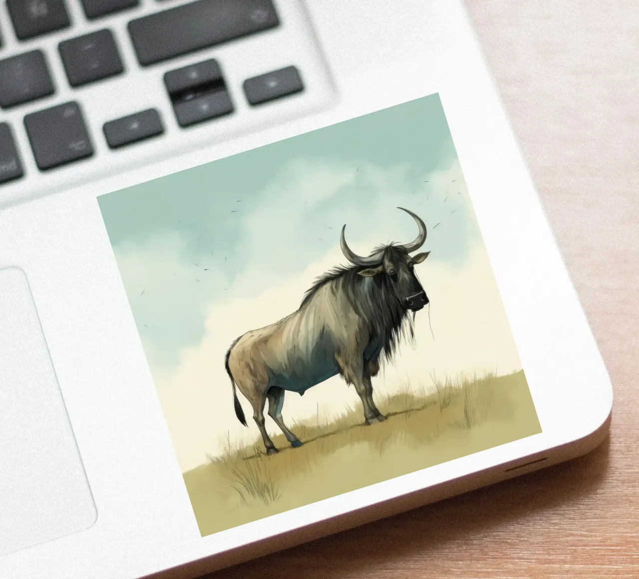 Gnu minimo adesivo da Minimal Animal Art