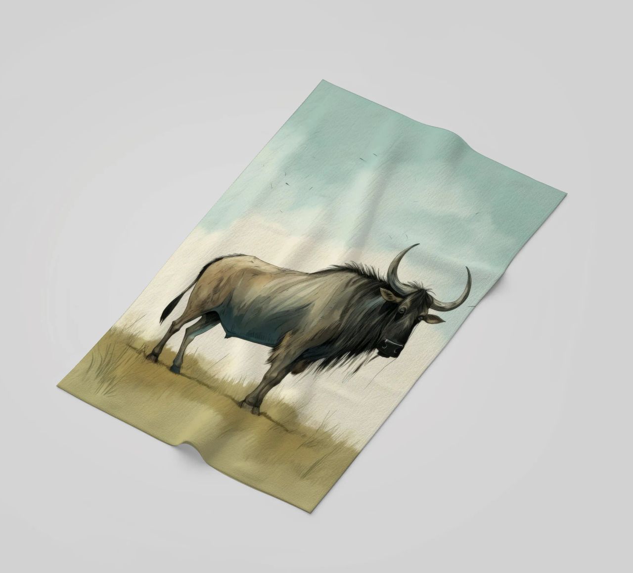 Minimal Wildebeest 1 telo mare da Minimal Animal Art