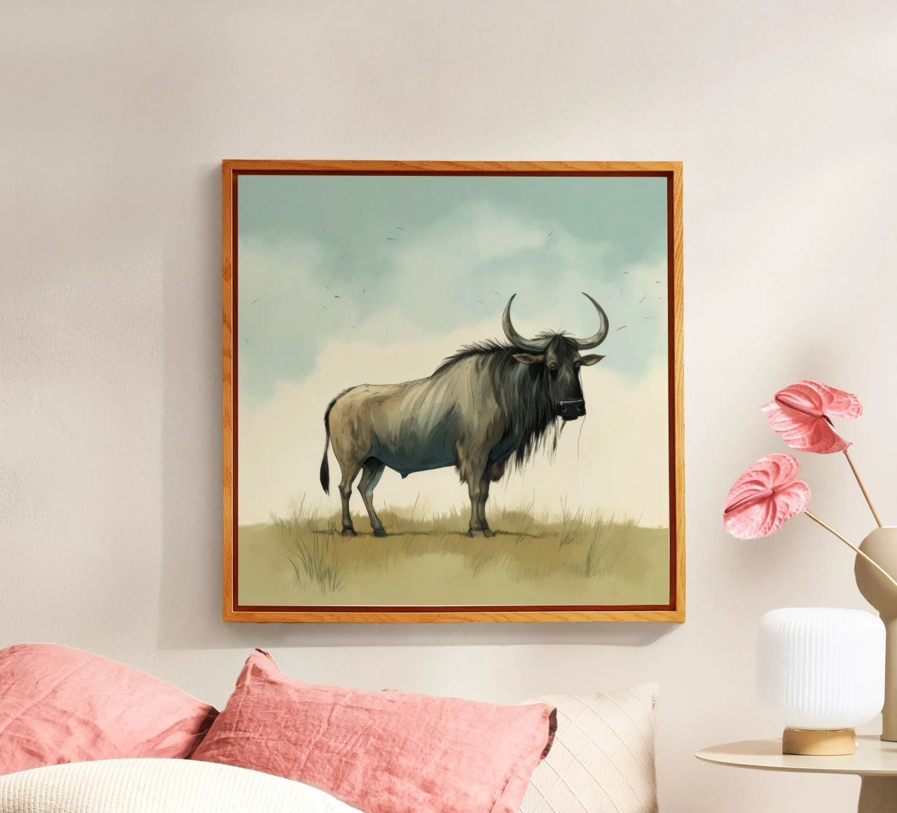 Minimal Wildebeest 1 plexiglass da Minimal Animal Art