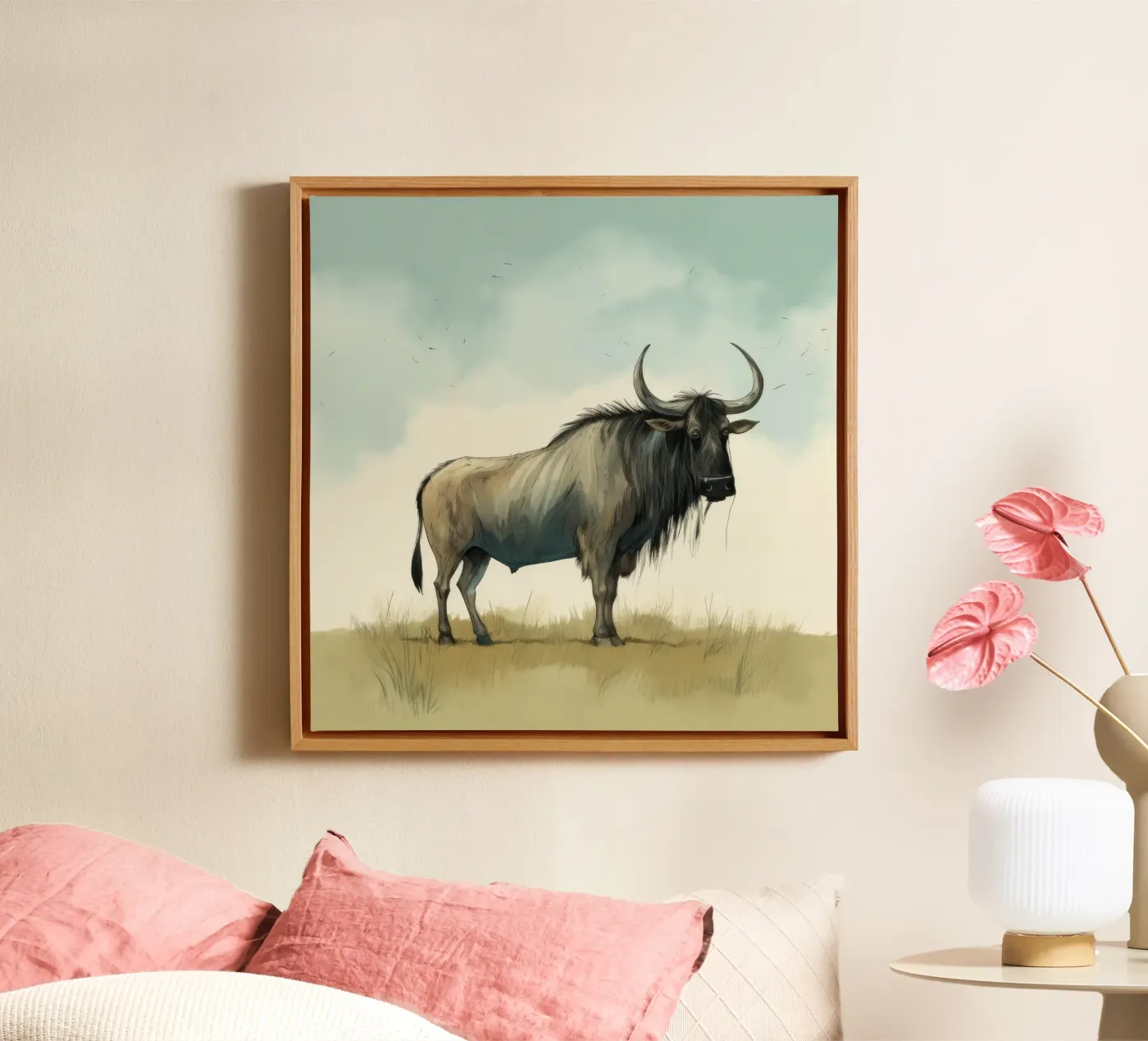 Gnu minimo tela da Minimal Animal Art