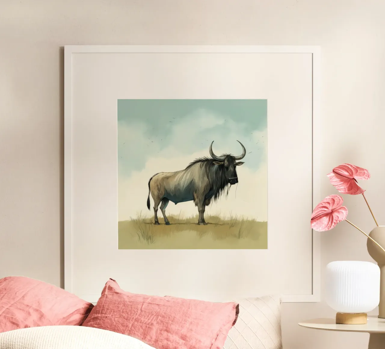 Minimal Wildebeest product.type.poster common.byCreator Minimal Animal Art