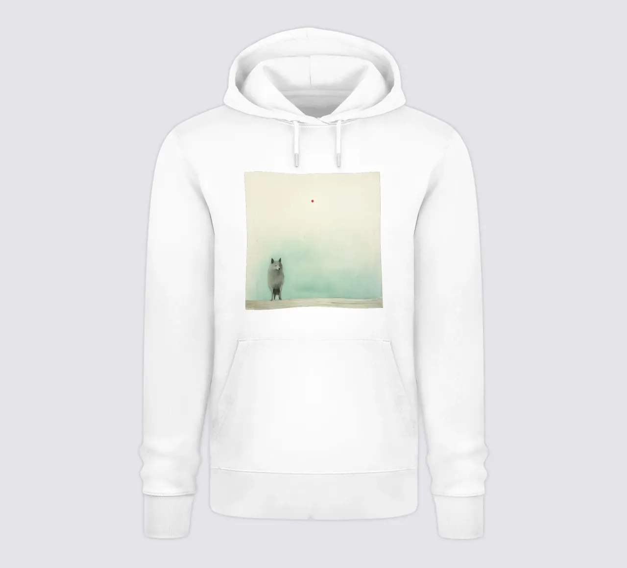 Lupo Minimo 2 felpa con cappuccio da Minimal Animal Art