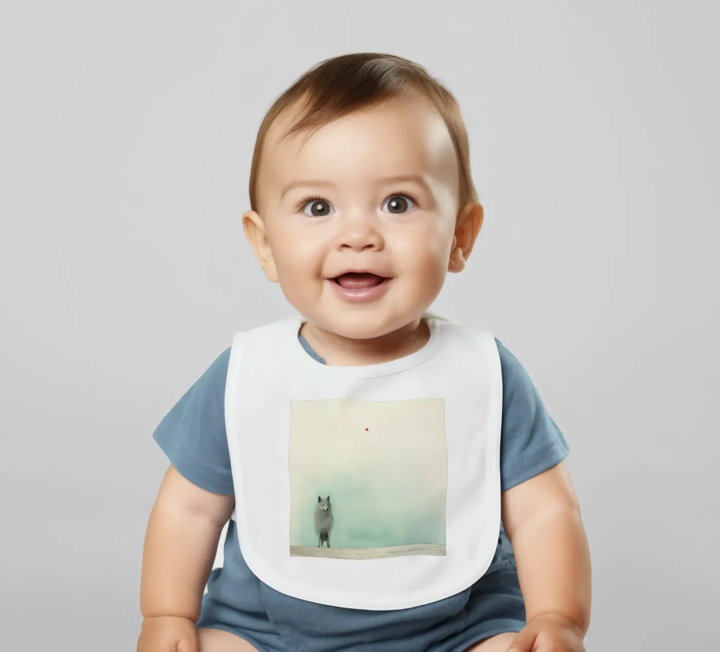 Minimal Wolf Babylätzchen von Minimal Animal Art