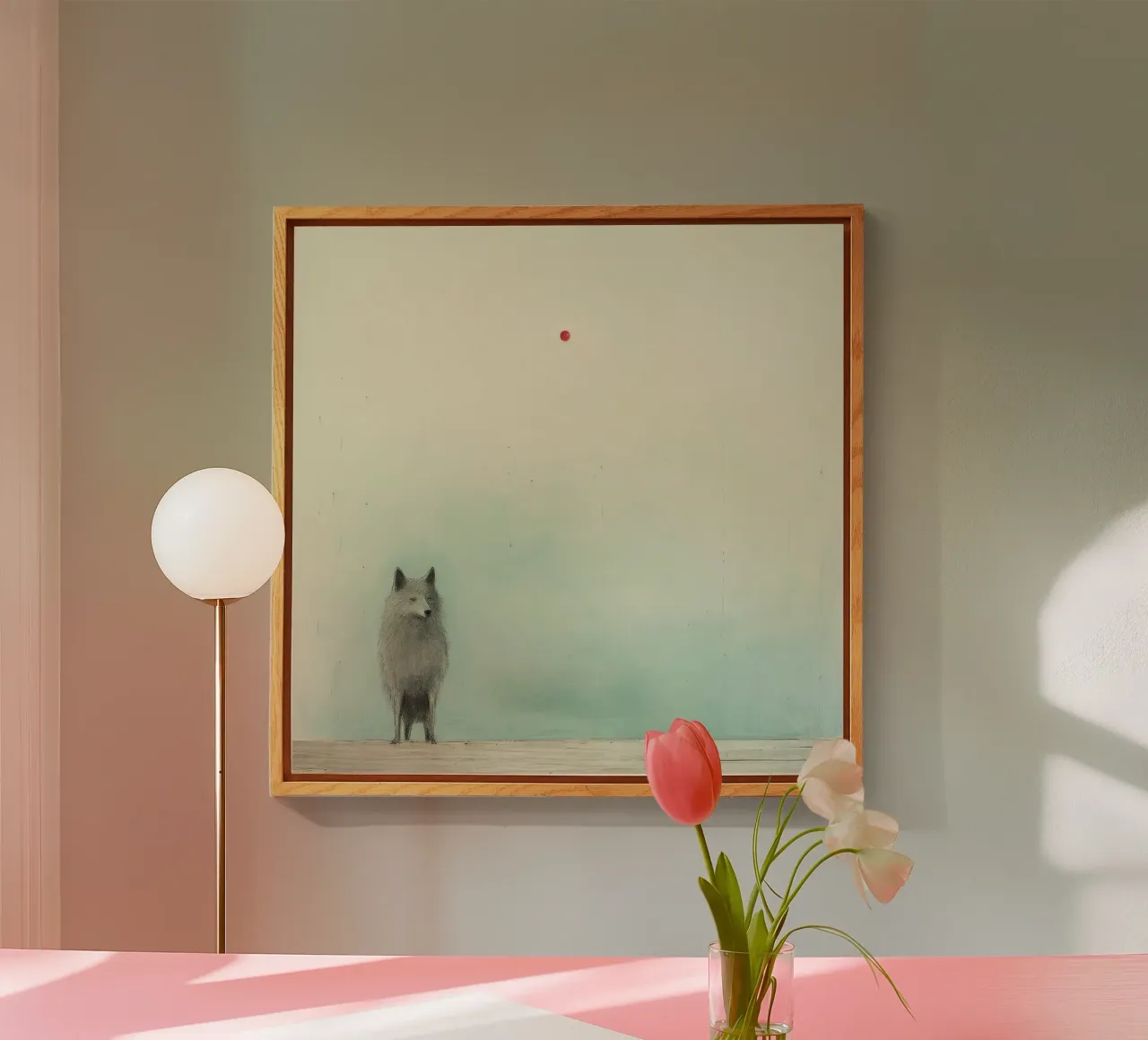 Minimal Wolf Acryl-Glas von Minimal Animal Art