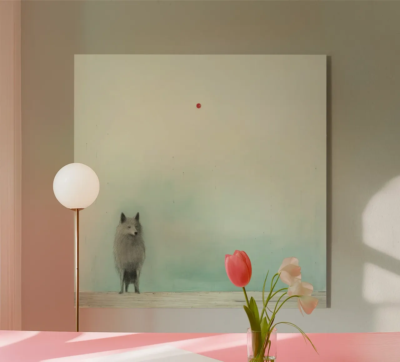 Minimal Wolf Acryl-Glas von Minimal Animal Art