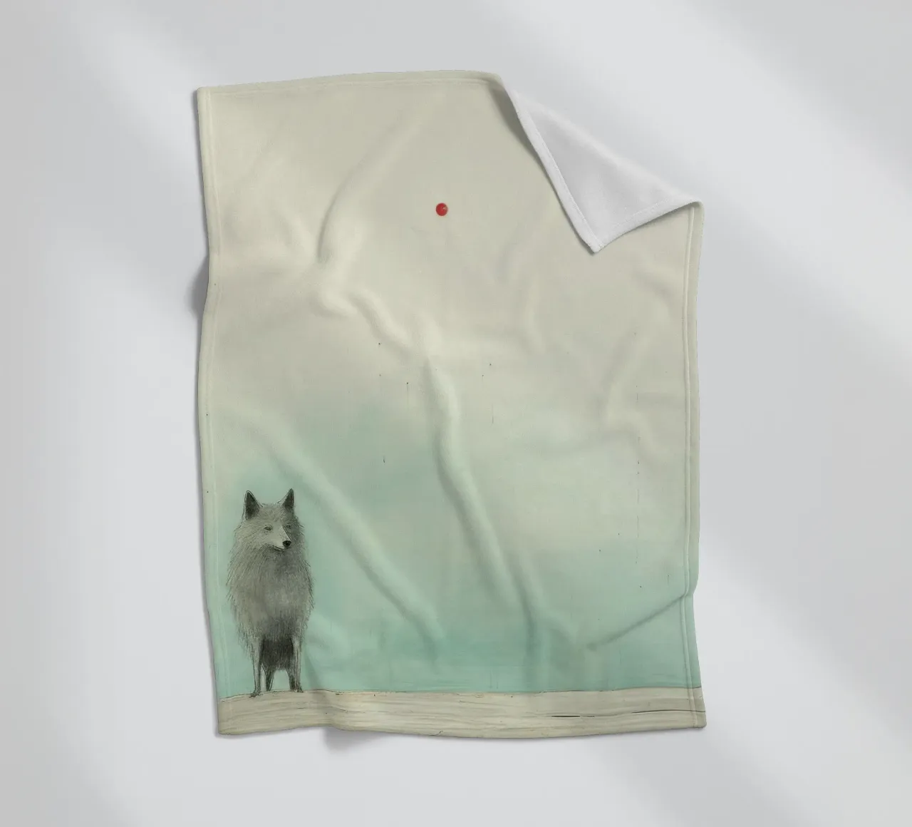 Lupo Minimo 2 coperta in pile da Minimal Animal Art