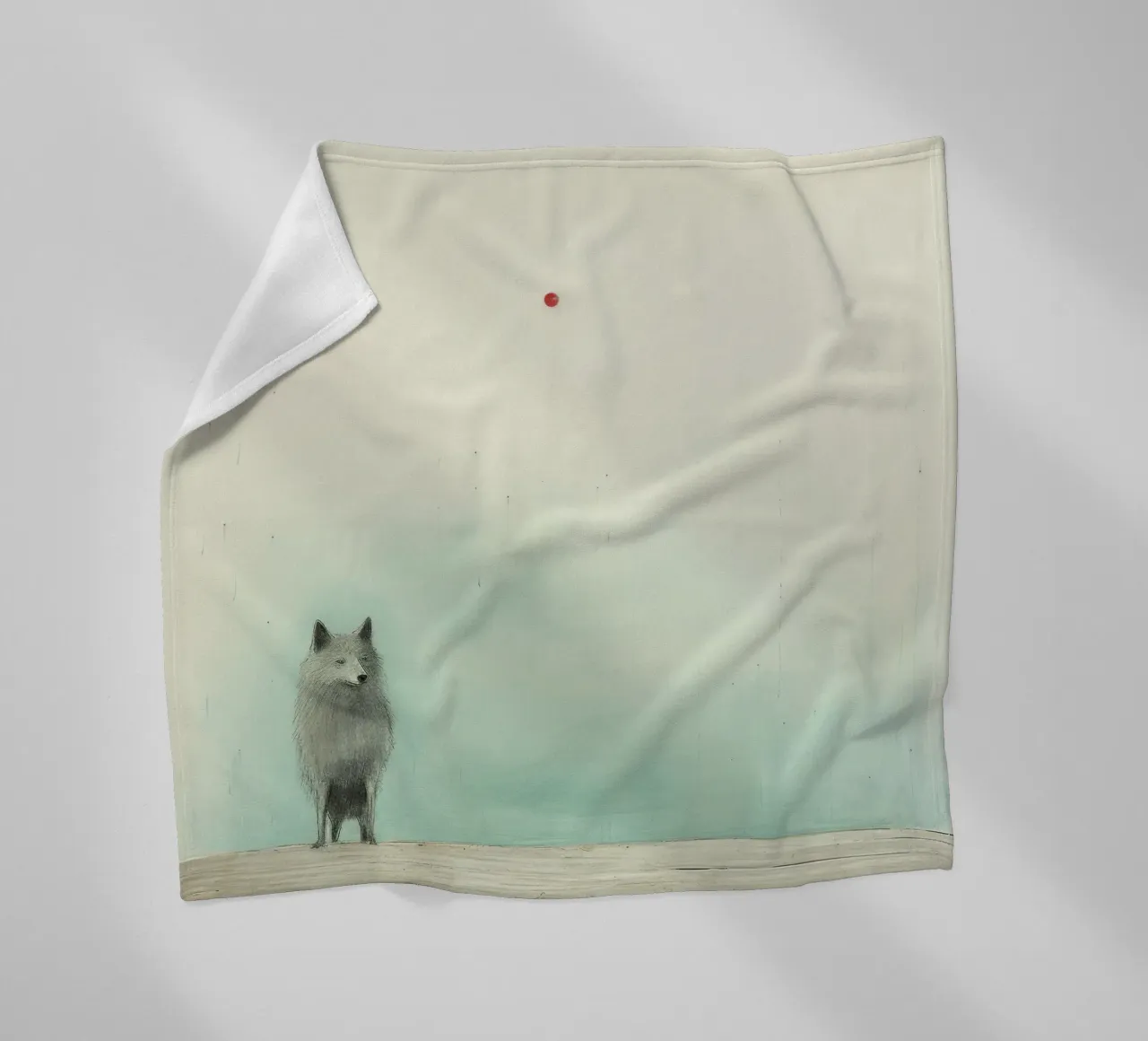 Lupo Minimo 2 coperta in pile da Minimal Animal Art