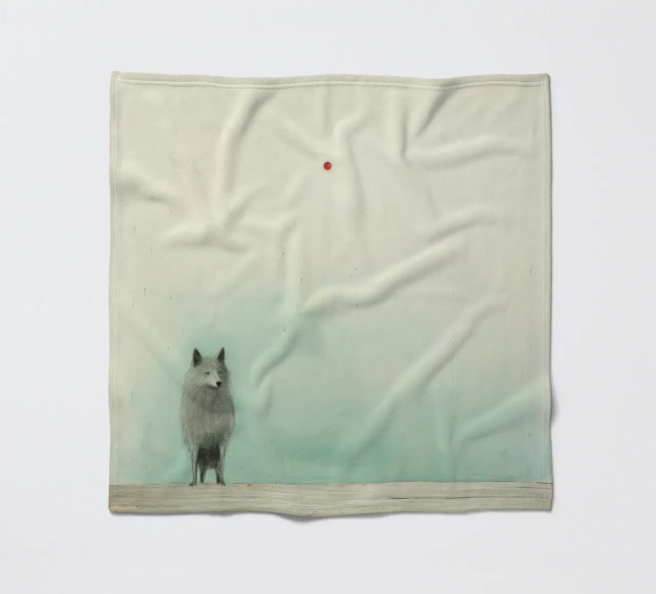 Lupo Minimo 2 coperta in pile da Minimal Animal Art