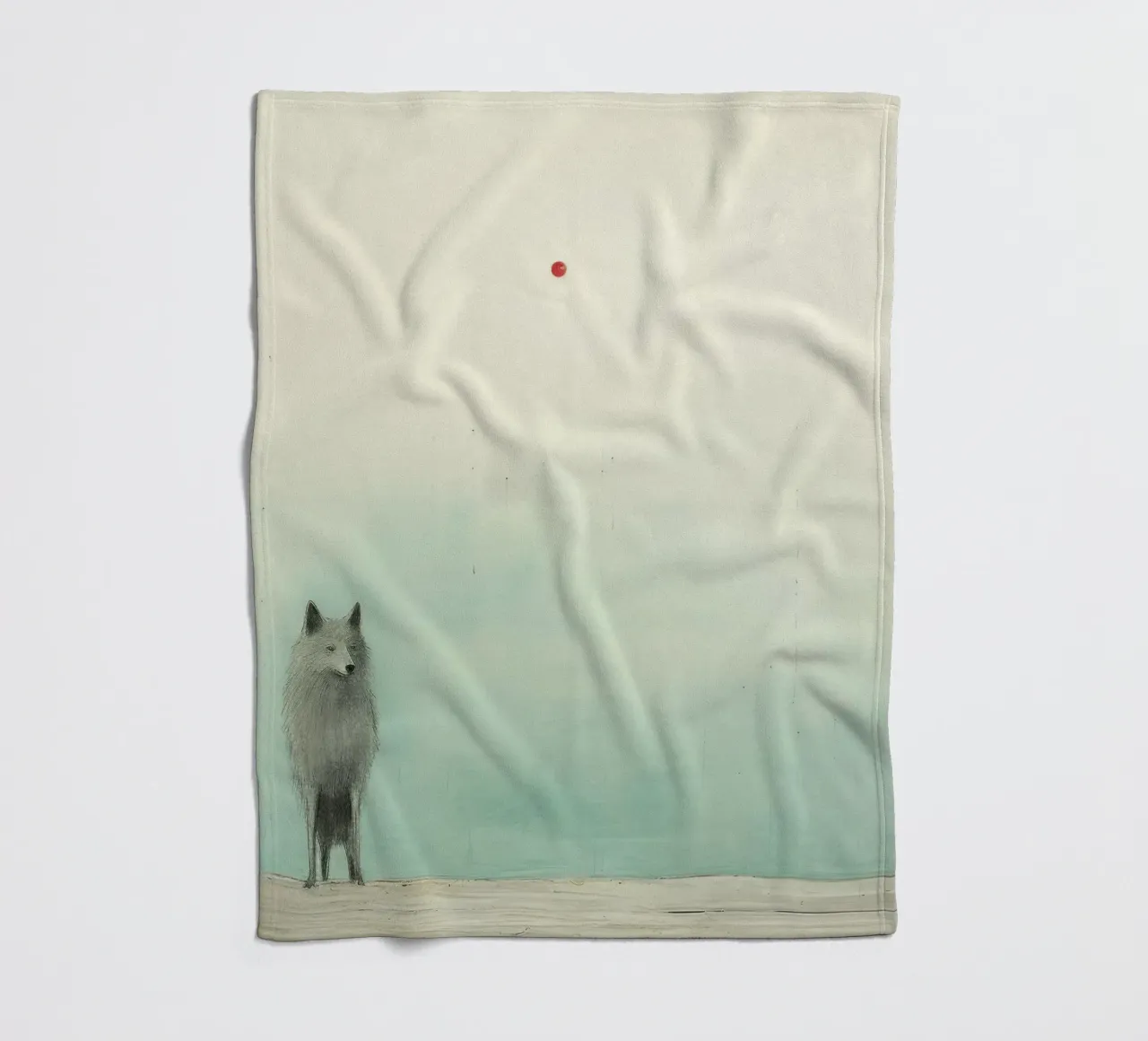 Lupo Minimo 2 coperta in pile da Minimal Animal Art