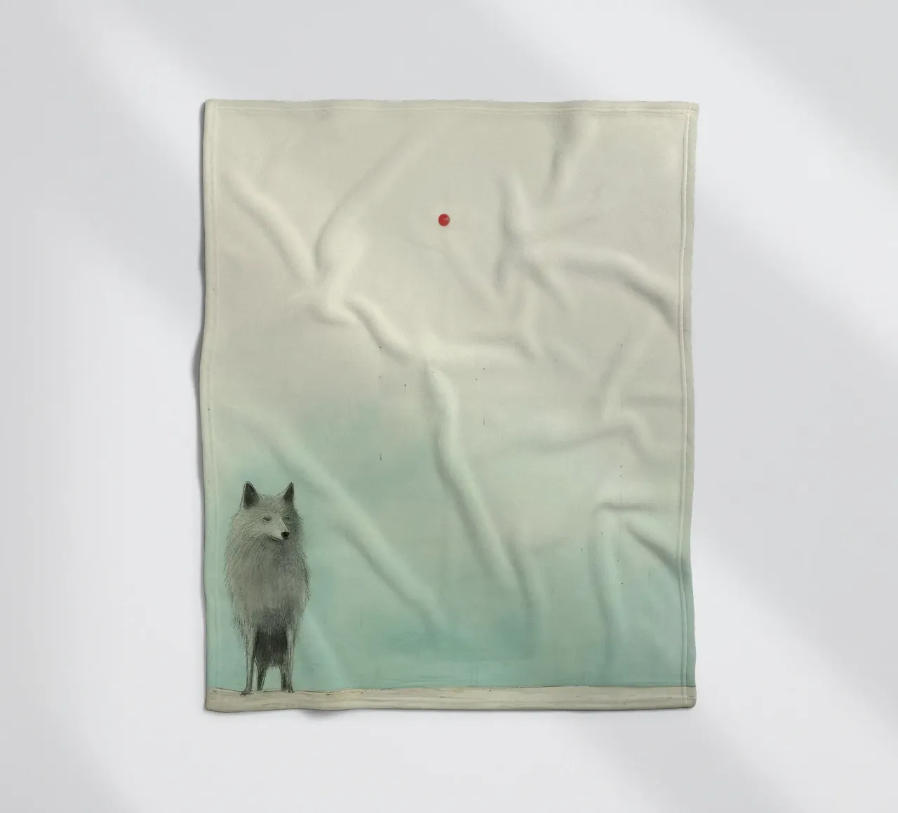 Lupo Minimo 2 coperta in pile da Minimal Animal Art