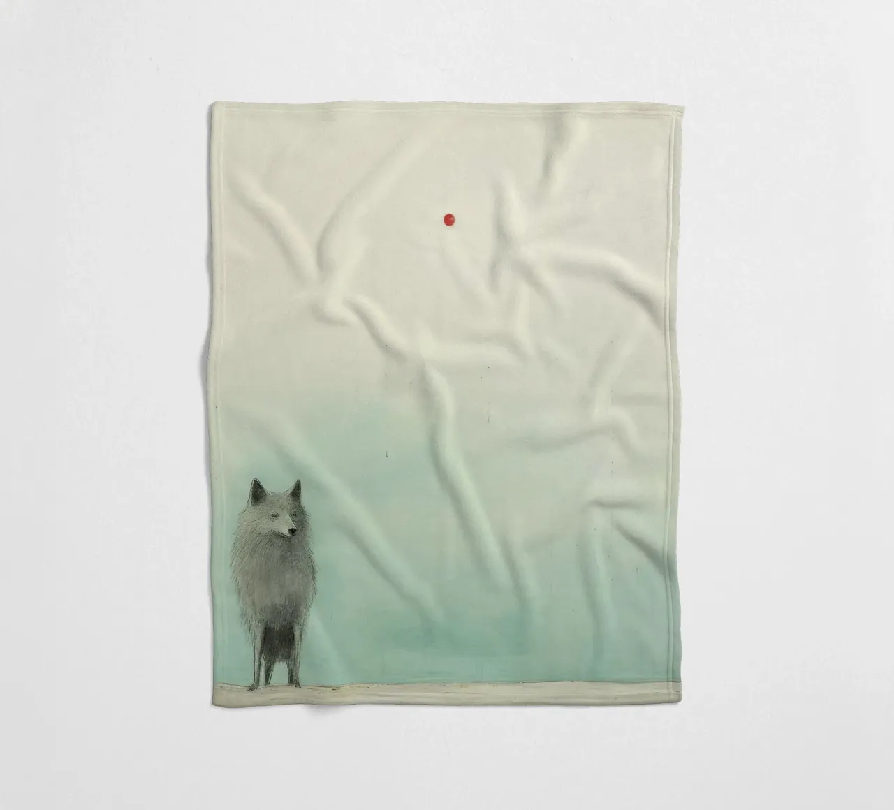Lupo Minimo 2 coperta in pile da Minimal Animal Art