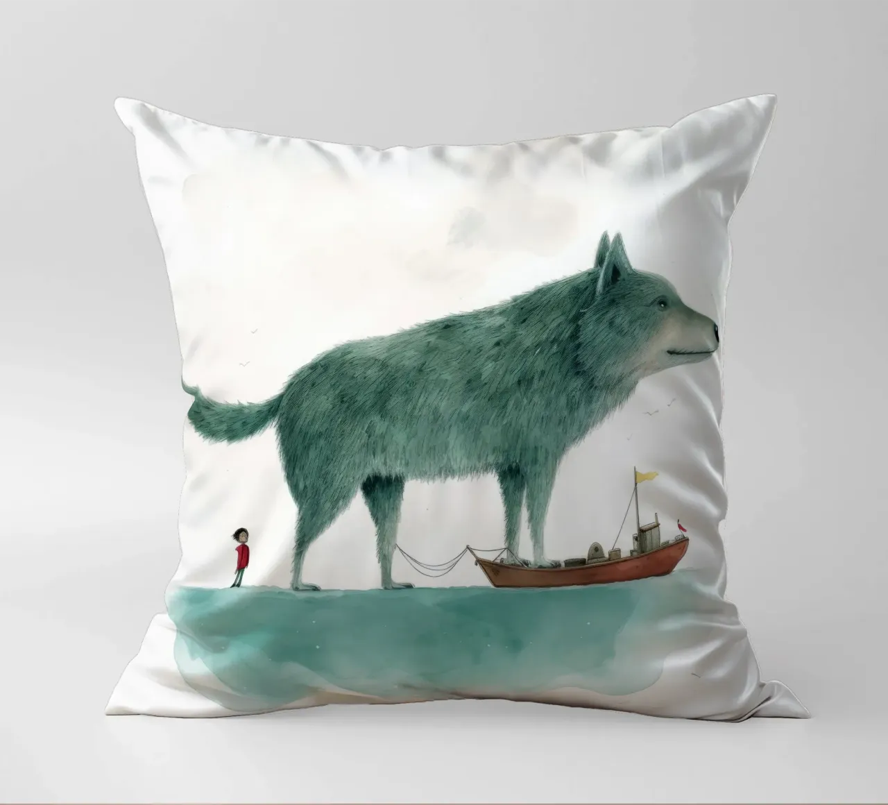 Lupo Minimo 3 cuscino da Minimal Animal Art