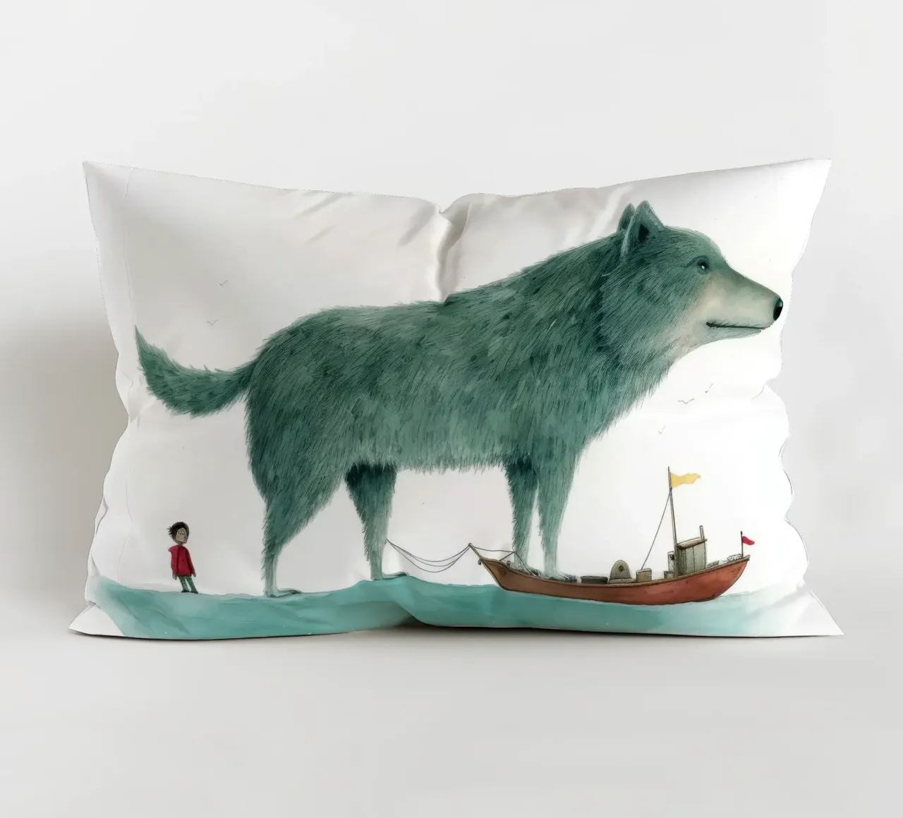 Lupo Minimo 3 cuscino da Minimal Animal Art
