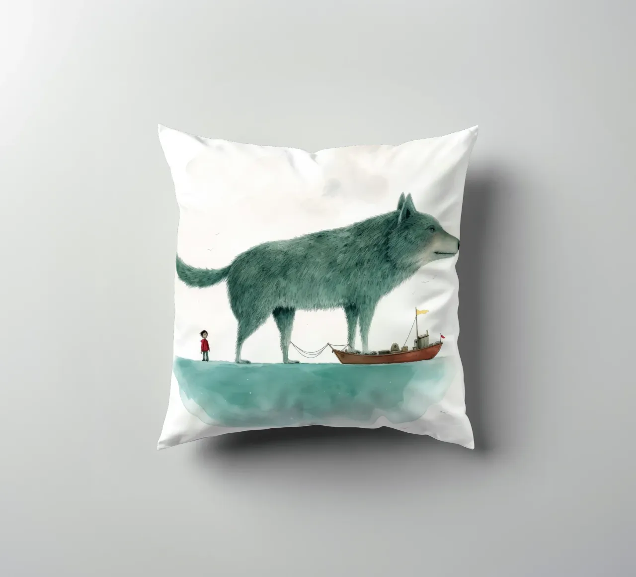 Lupo Minimo 3 cuscino da Minimal Animal Art