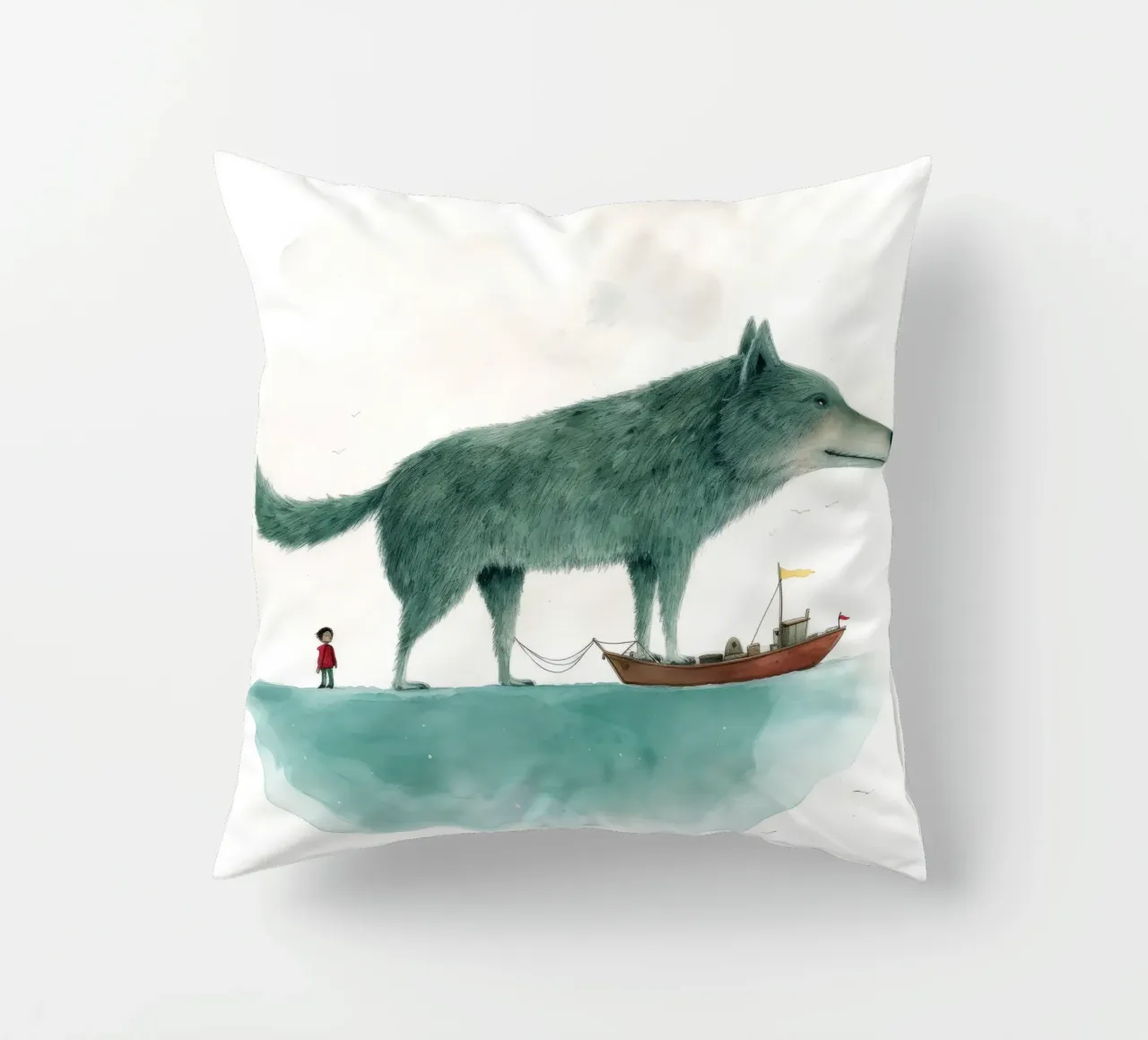 Lupo Minimo 3 cuscino da Minimal Animal Art