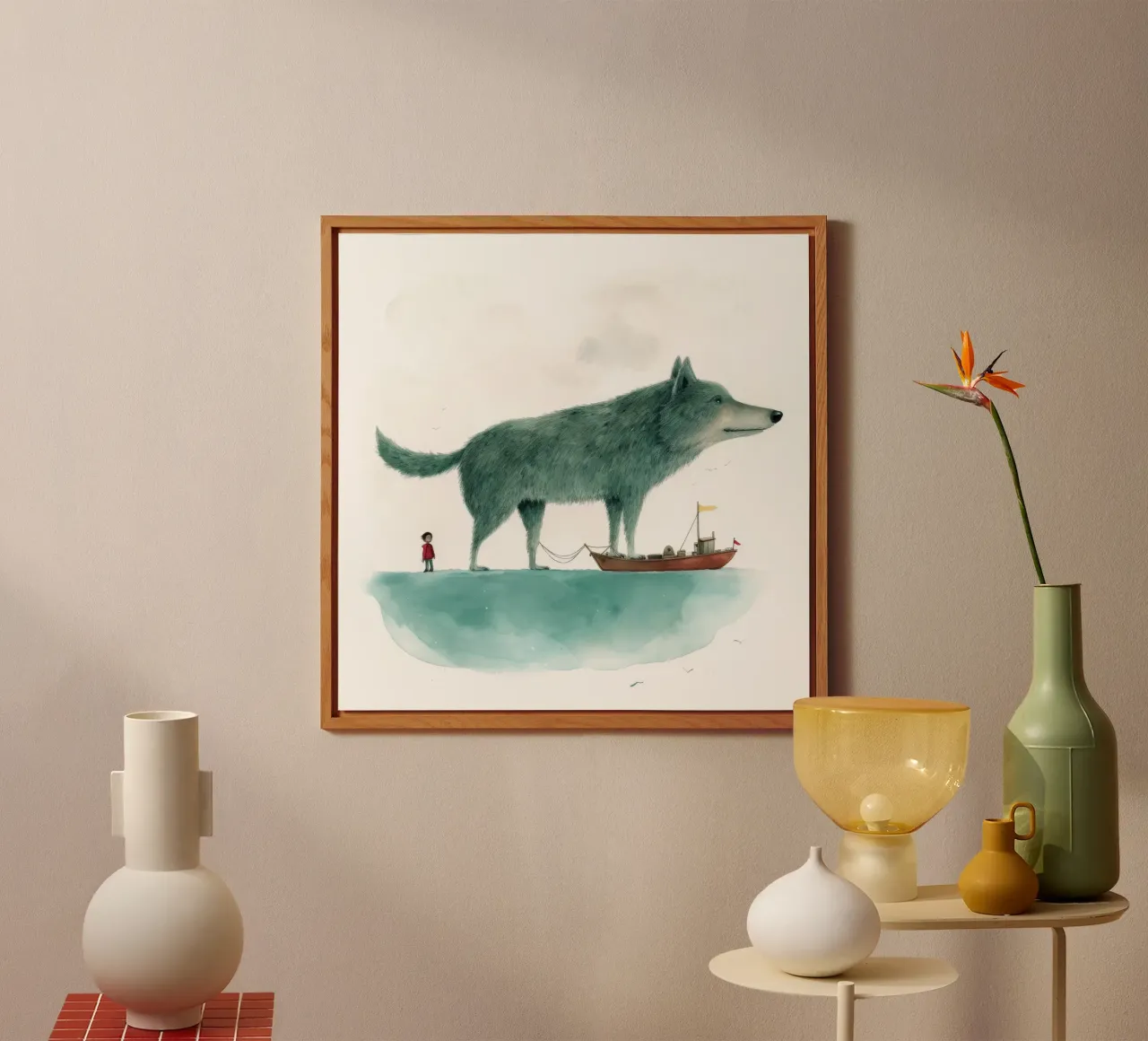Lupo Minimo 3 alluminio dibond da Minimal Animal Art