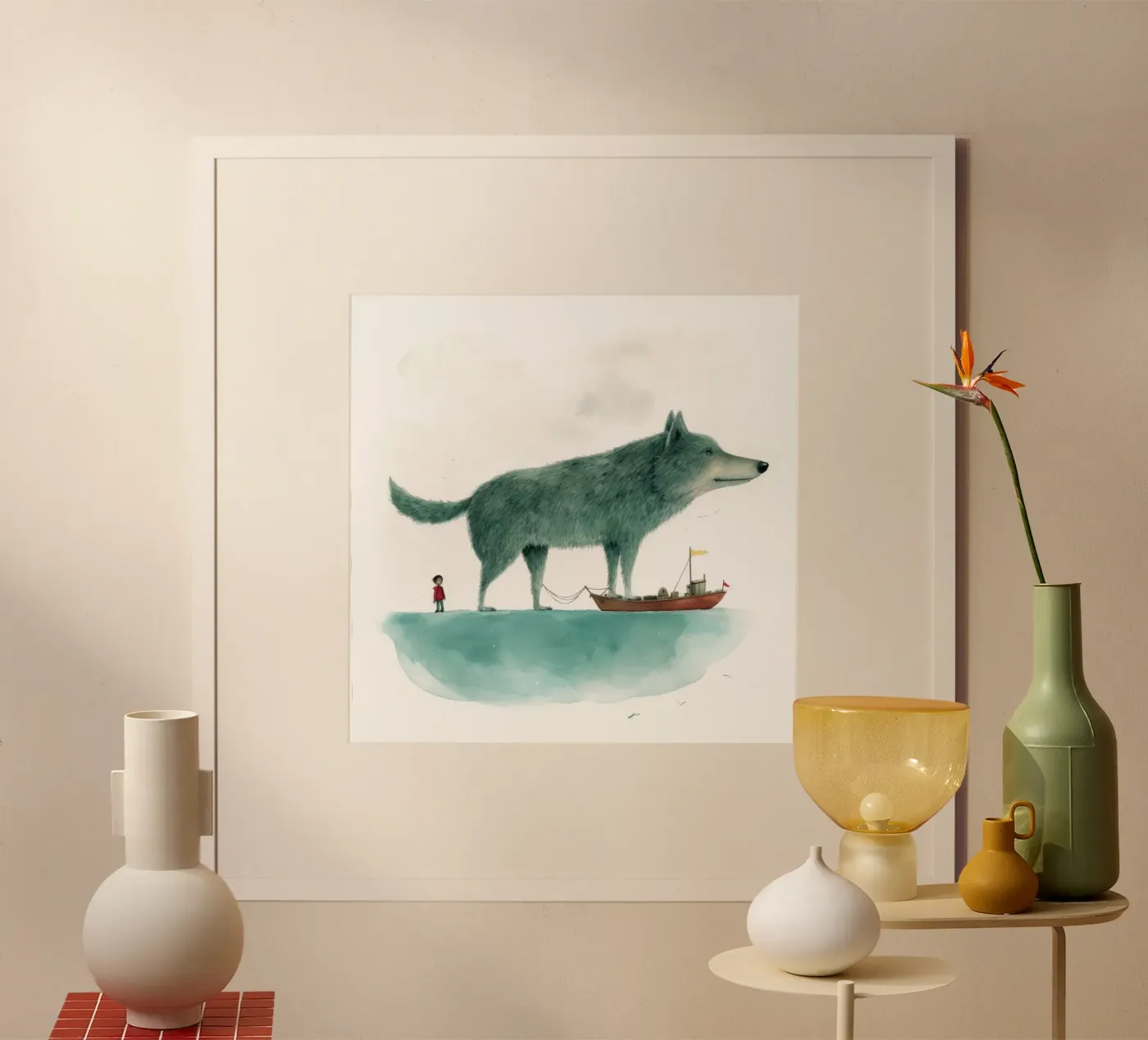 Minimal Wolf Poster von Minimal Animal Art