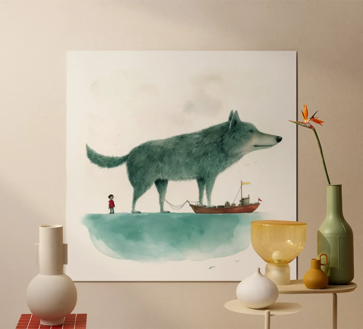 Minimal Wolf Poster von Minimal Animal Art