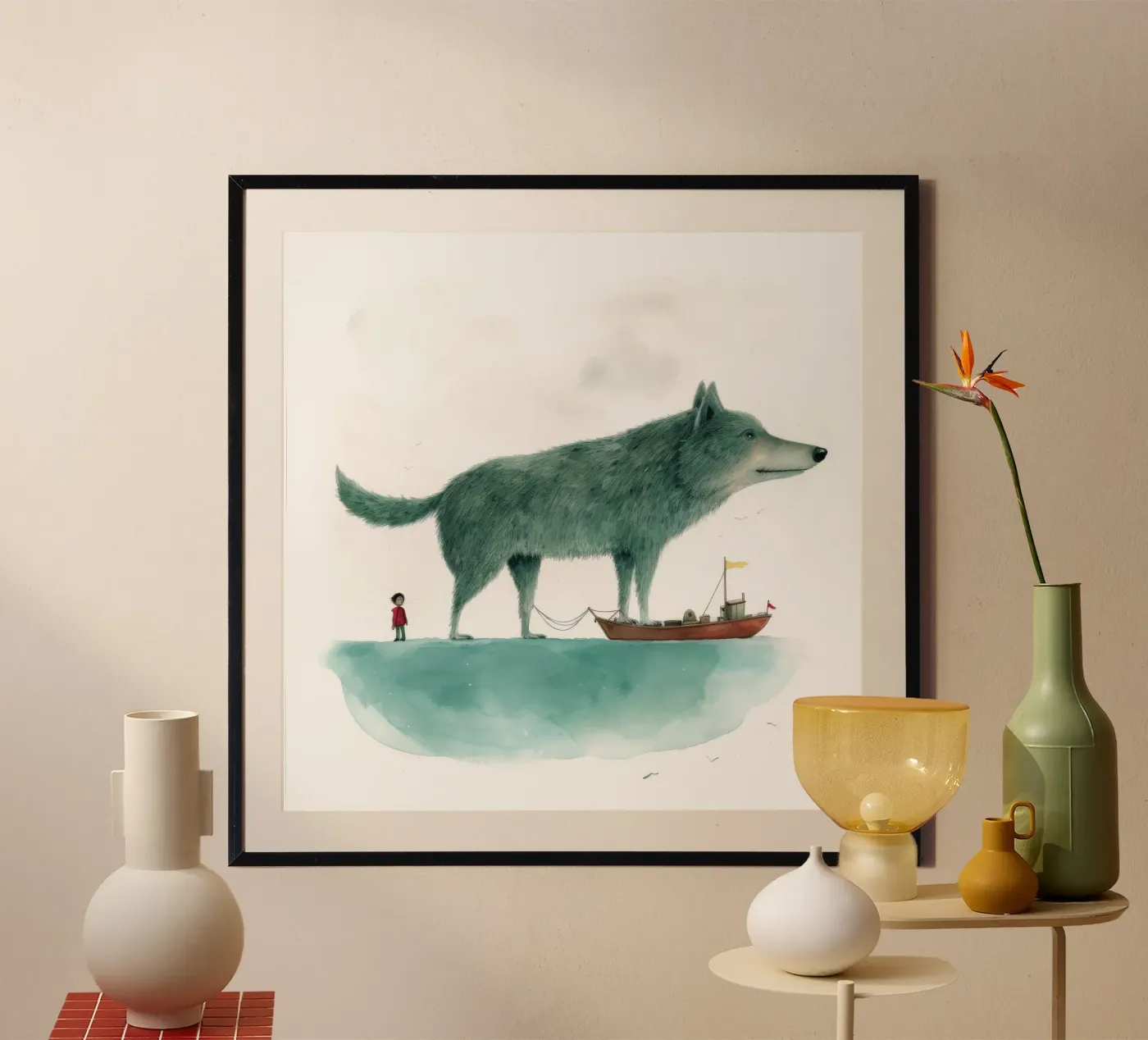 Minimal Wolf Poster von Minimal Animal Art