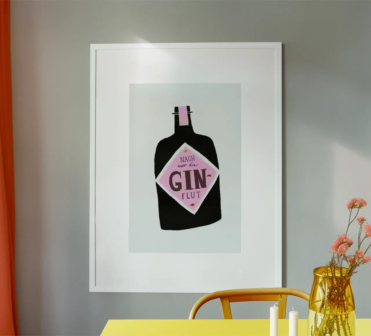 Gin poster con telaio in alluminio da typealive