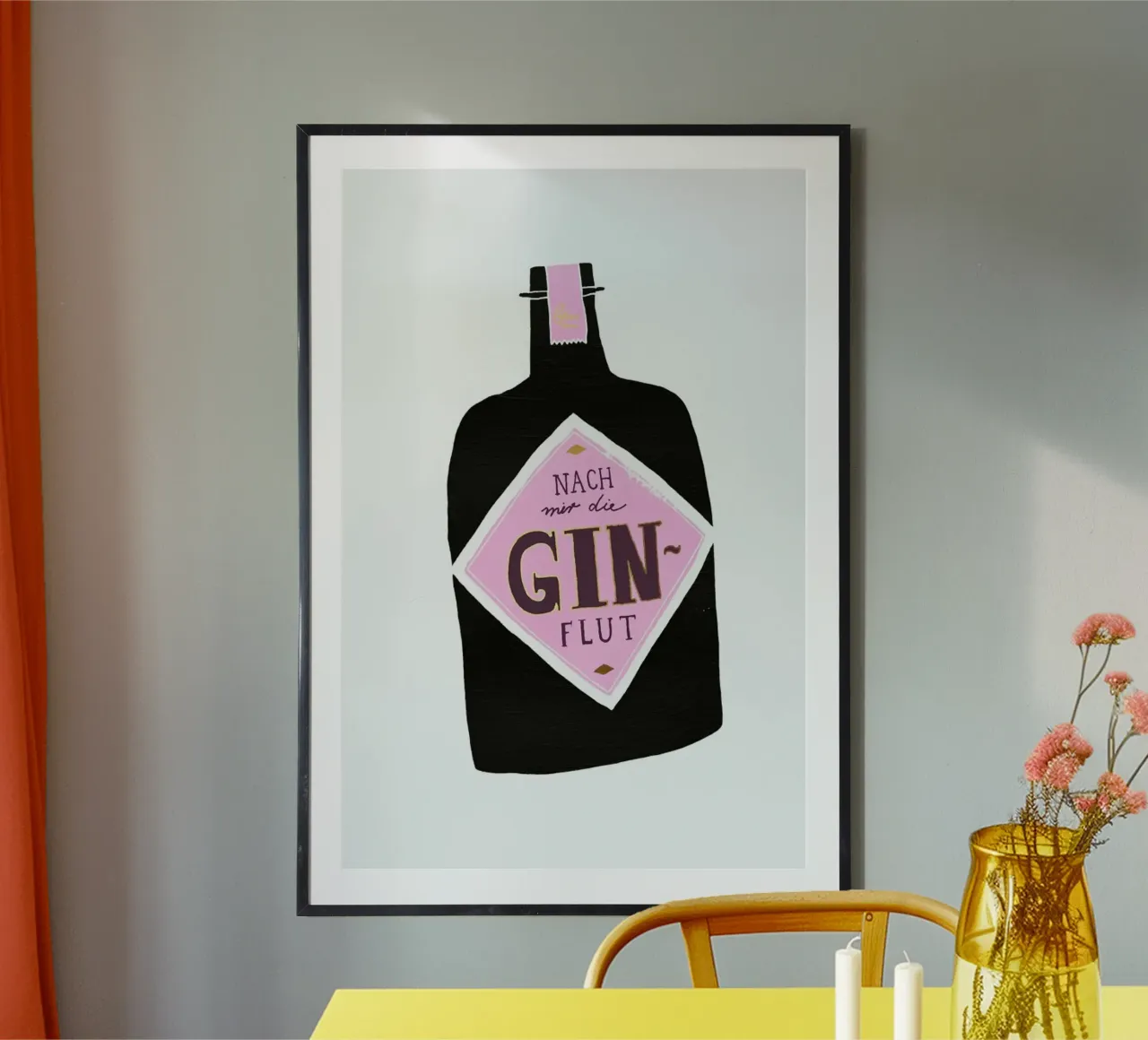 Gin poster con telaio in alluminio da typealive