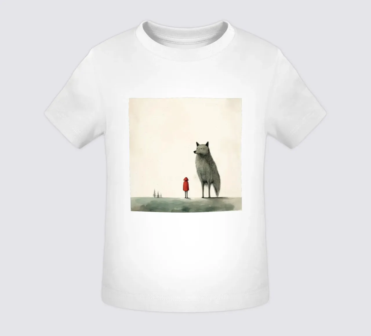 Lupo Minimo 4 maglietta neonato da Minimal Animal Art