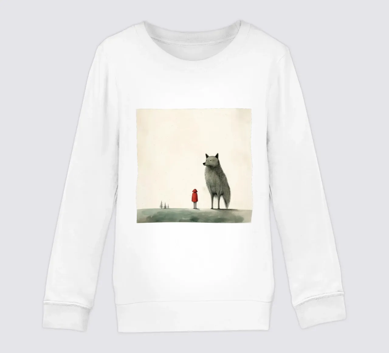 Lupo Minimo 4 felpa bambino da Minimal Animal Art