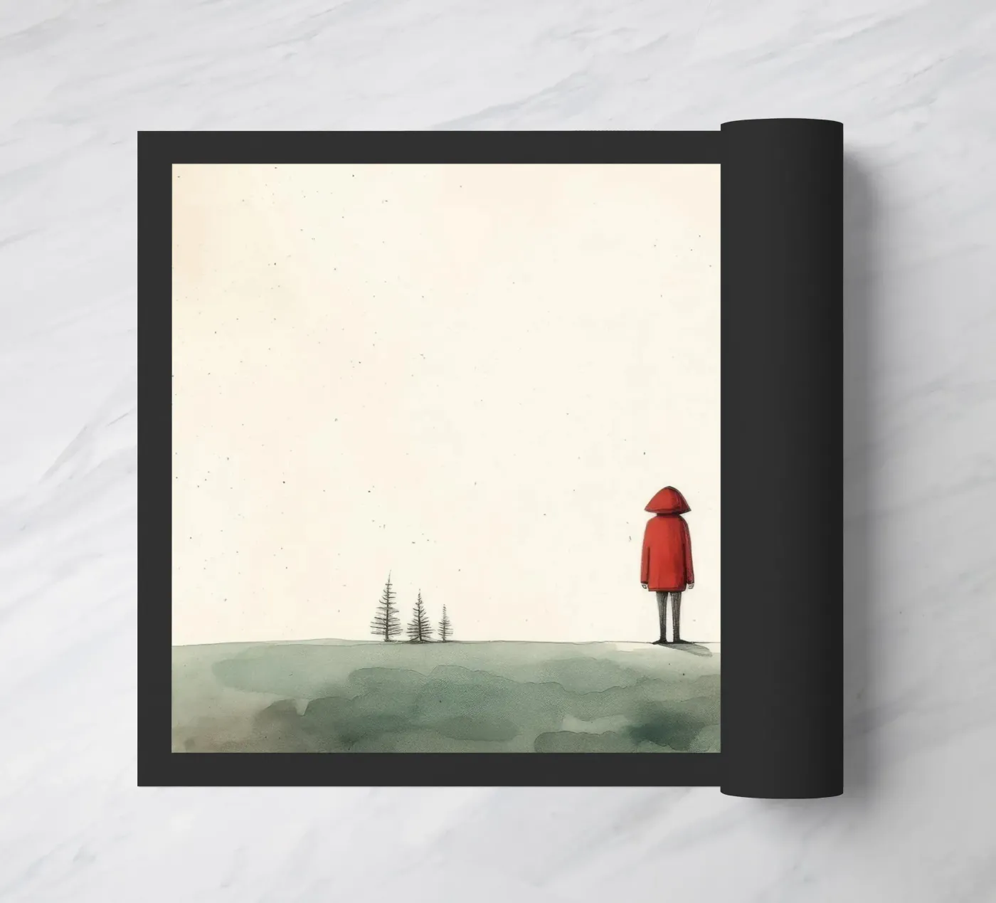 Minimal Wolf Fußmatte von Minimal Animal Art