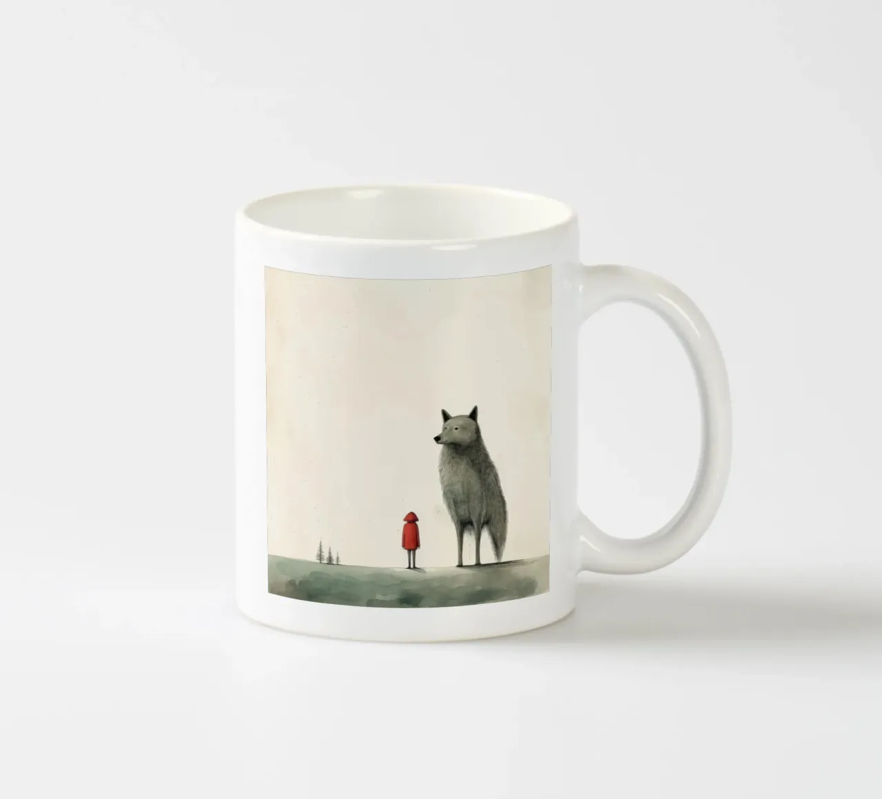 Lupo Minimo 4 tazza in ceramica da Minimal Animal Art
