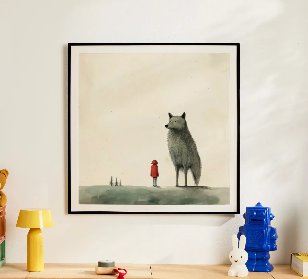 Minimal Wolf poster da Minimal Animal Art