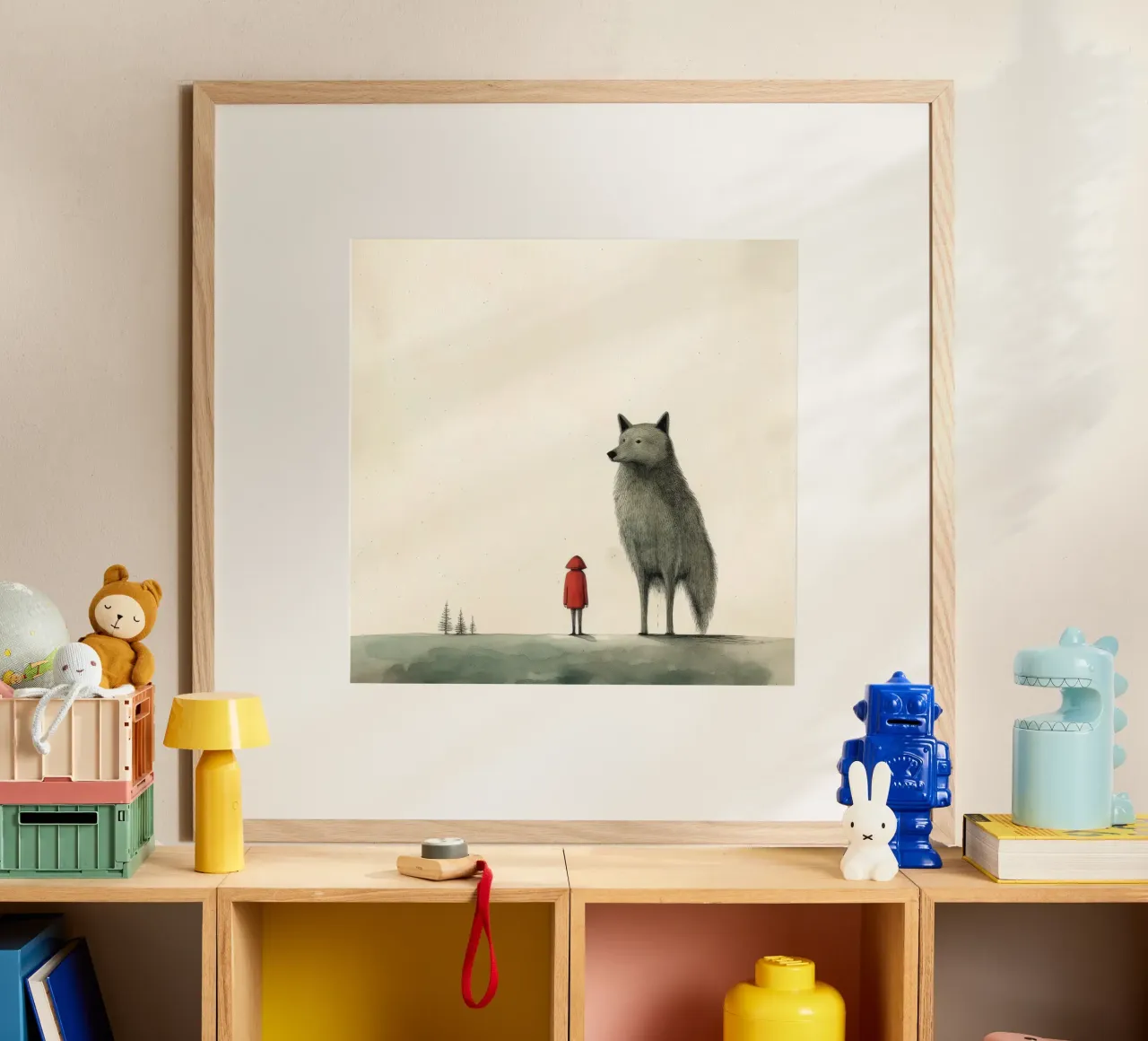 Minimal Wolf poster da Minimal Animal Art