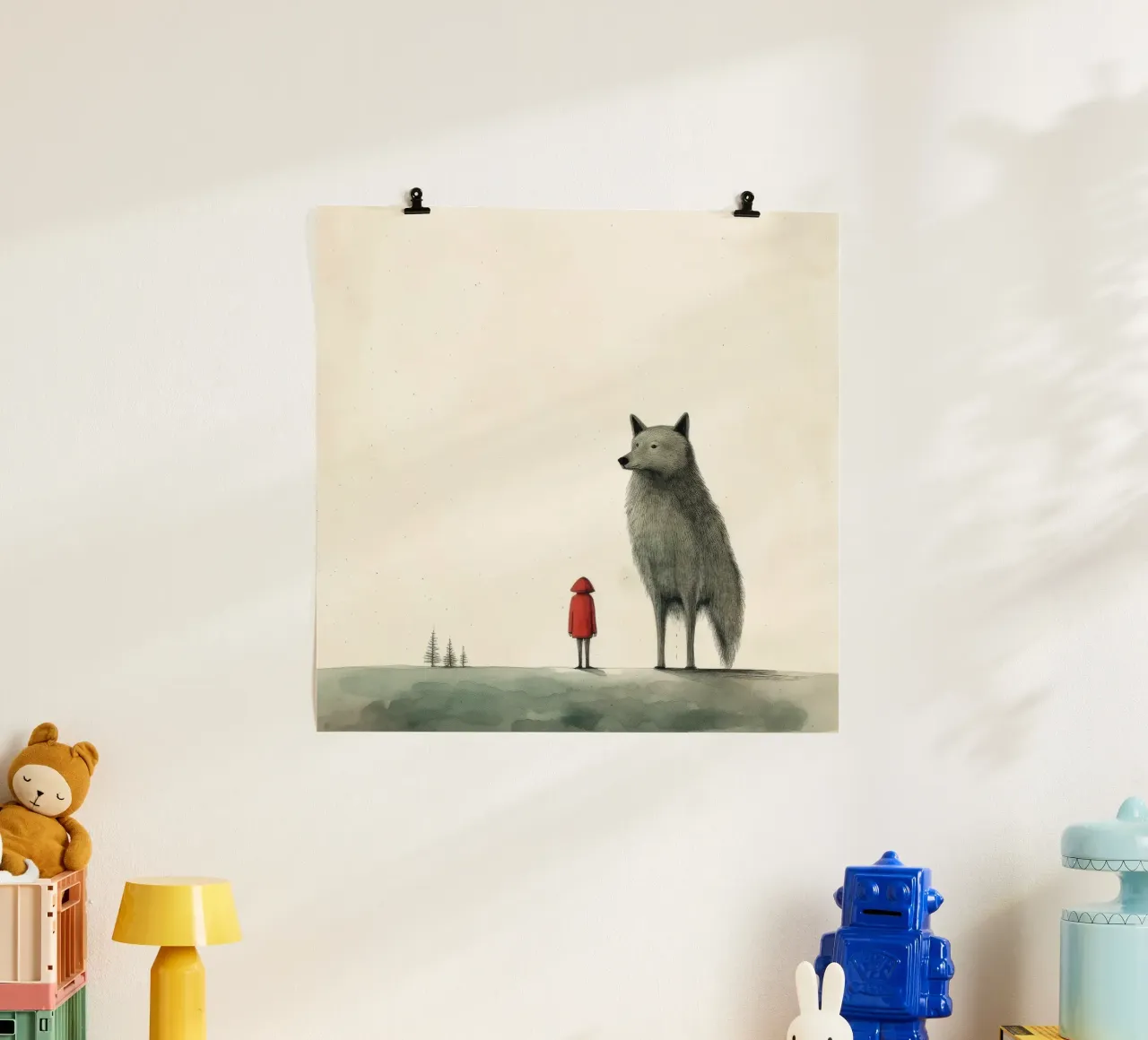 Minimal Wolf poster da Minimal Animal Art