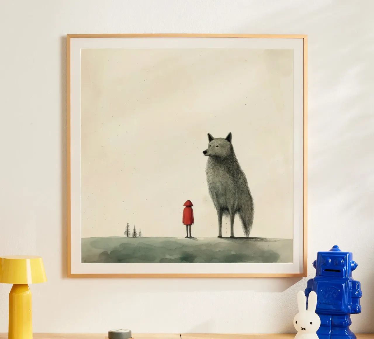 Minimal Wolf poster da Minimal Animal Art