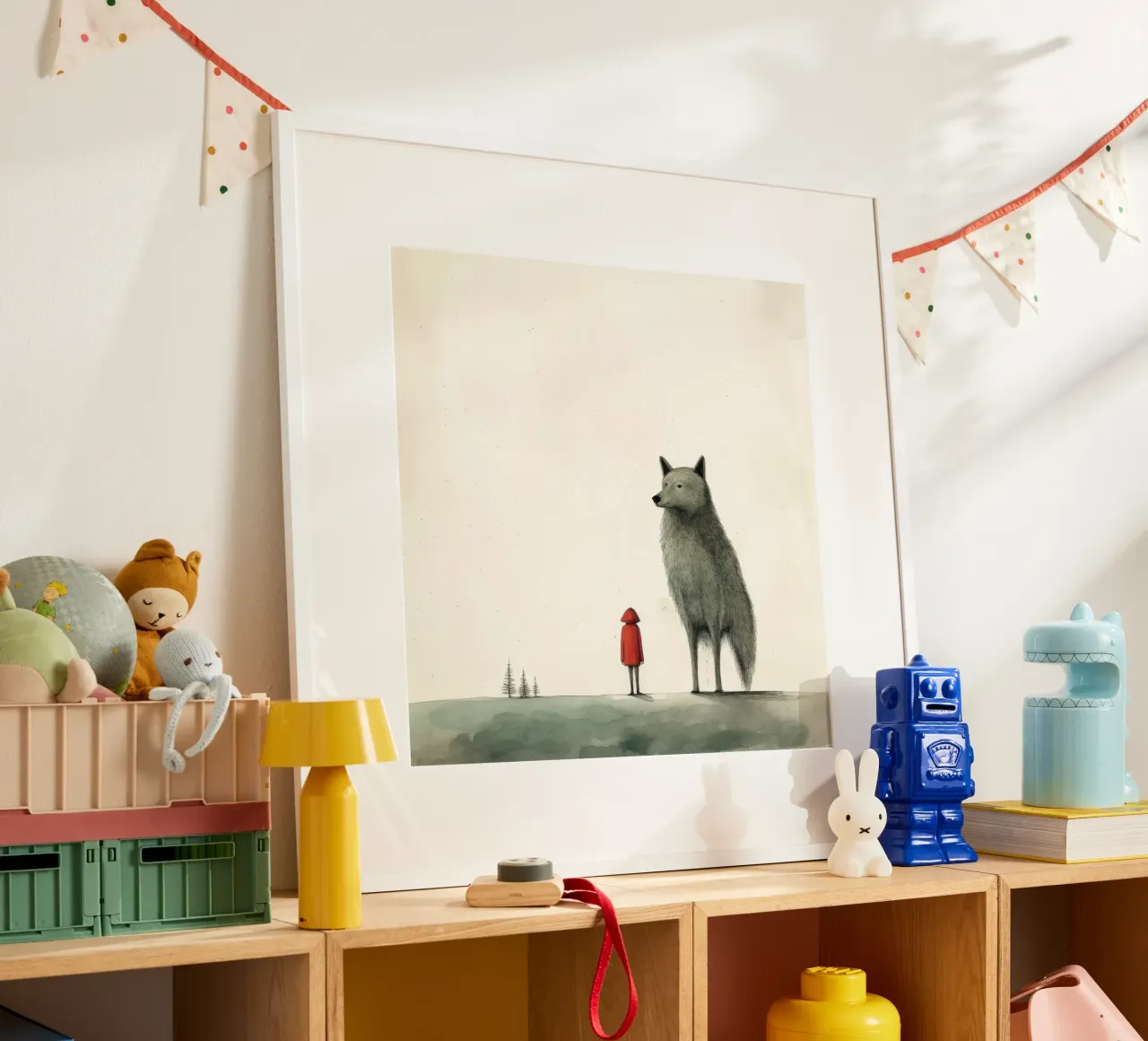 Minimal Wolf poster da Minimal Animal Art