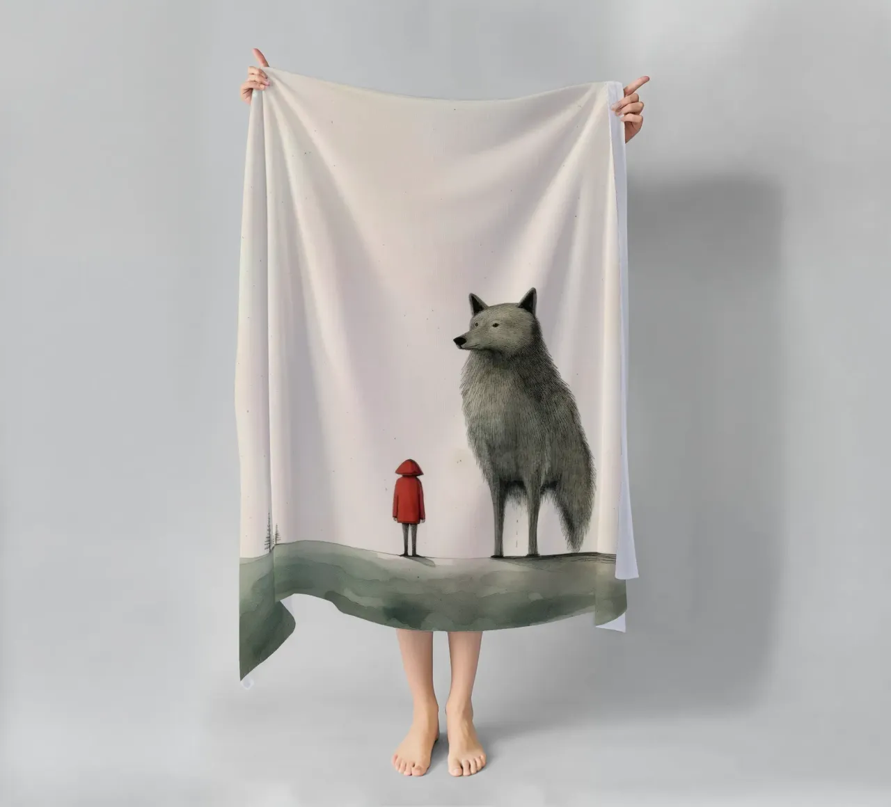 Lupo Minimo telo mare da Minimal Animal Art