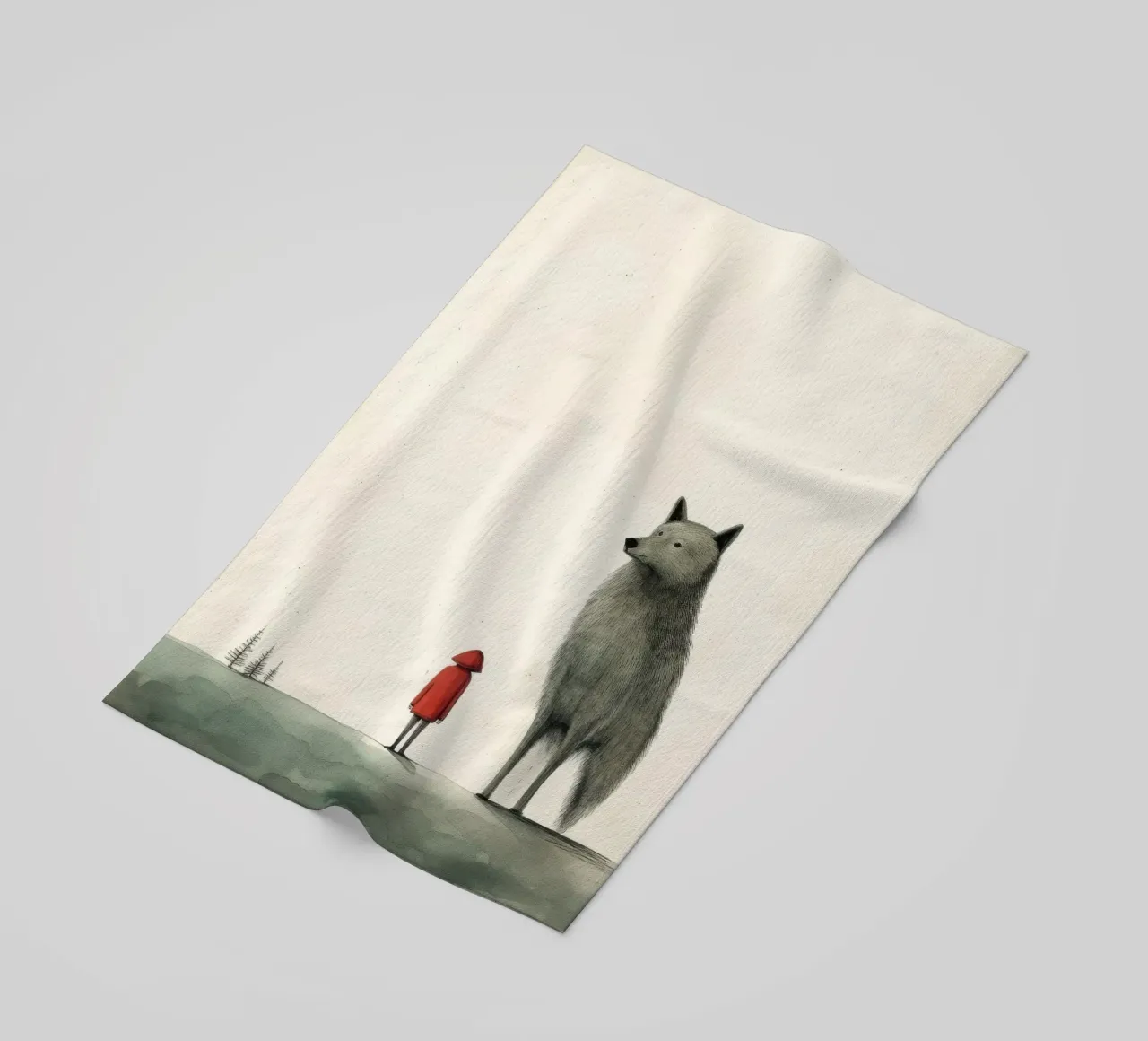 Lupo Minimo telo mare da Minimal Animal Art