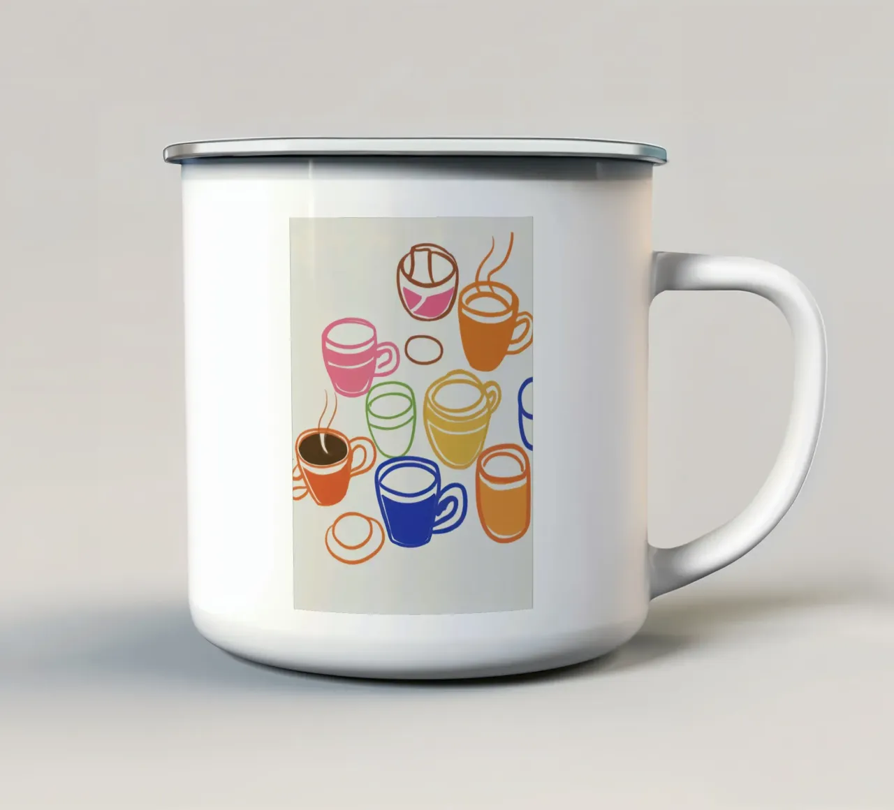 Tazas de café - Ilustración de cocina taza de esmalte de Peaches Art Prints