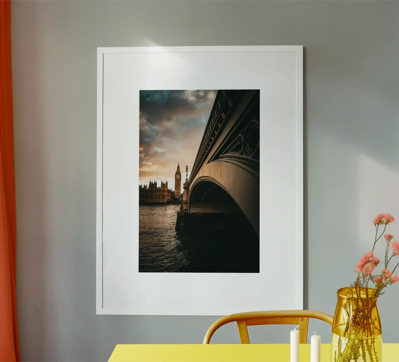 London Big Ben poster con telaio in legno da Flo Klein