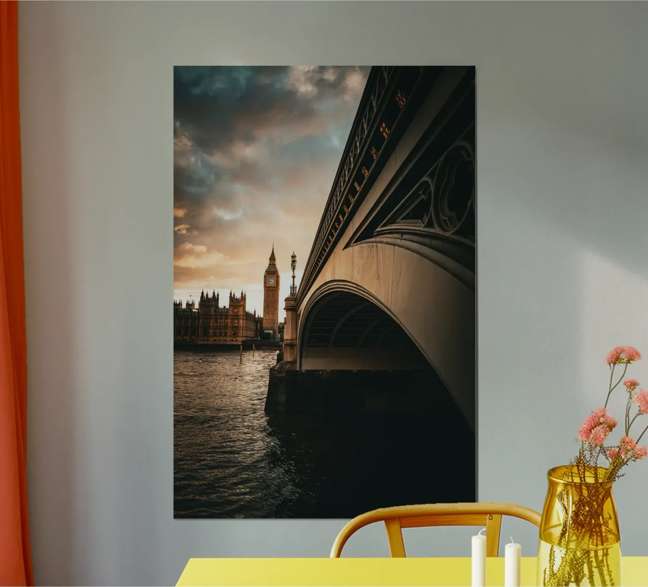 London Big Ben poster con telaio in legno da Flo Klein