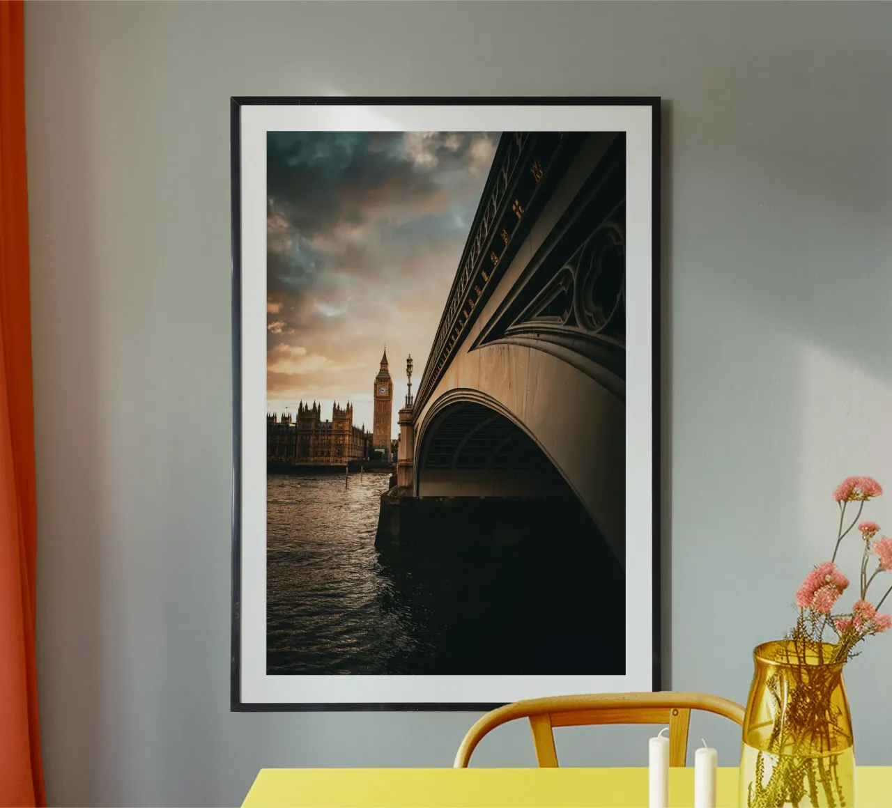 London Big Ben poster con telaio in legno da Flo Klein