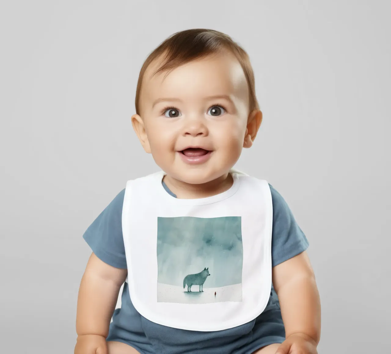 Lupo Minimo 1 bavaglino da Minimal Animal Art
