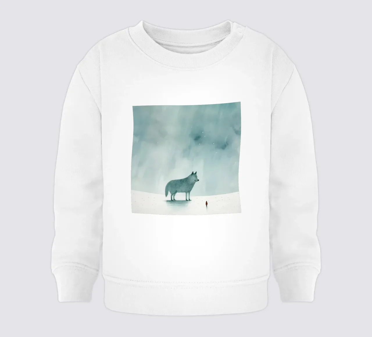 Lupo Minimo 1 felpa neonato da Minimal Animal Art