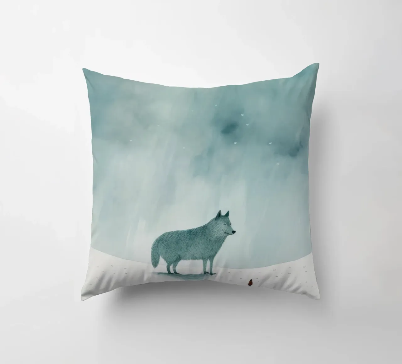 Lupo Minimo 1 cuscino da Minimal Animal Art
