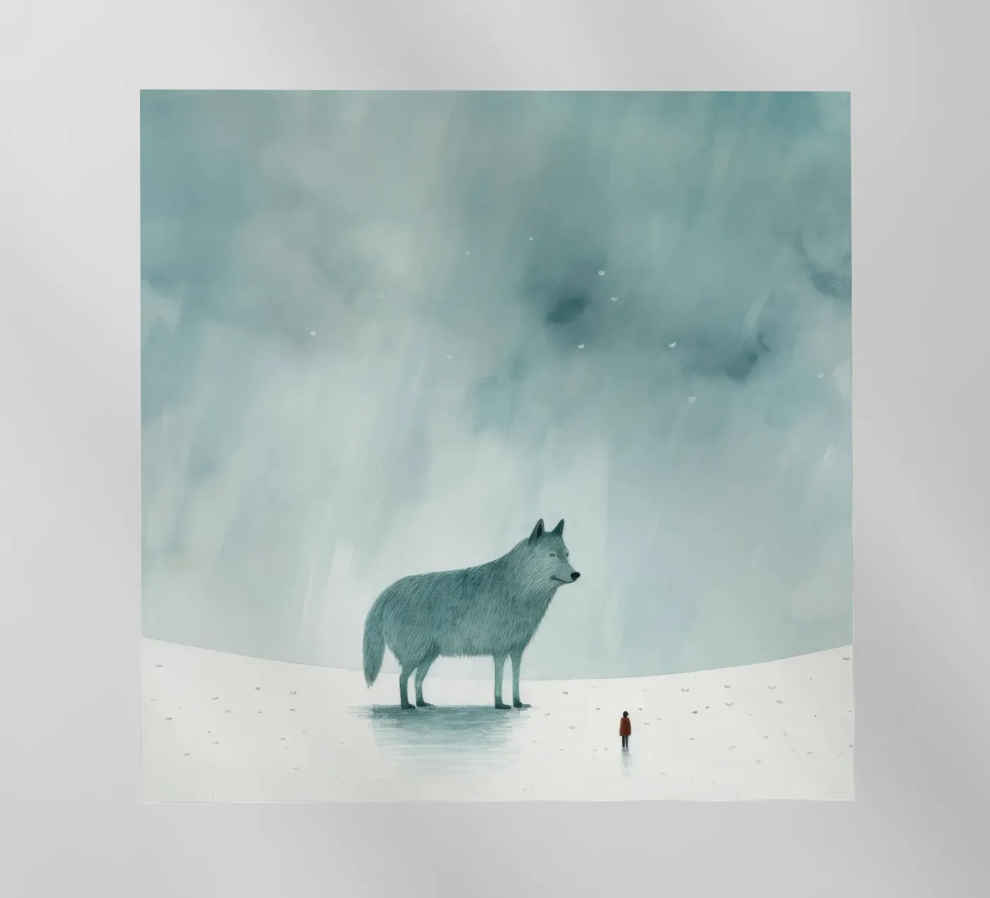 Minimal Wolf pellicola backlit da Minimal Animal Art